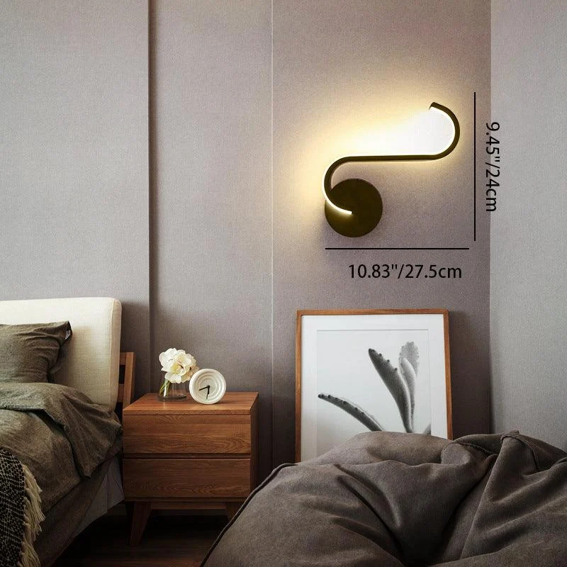 ModernminimalistCurvesLineLEDwalllampwith1light-Homeko9 Modern minimalist Curves Line LED wall lamp with 1 light - Homeko