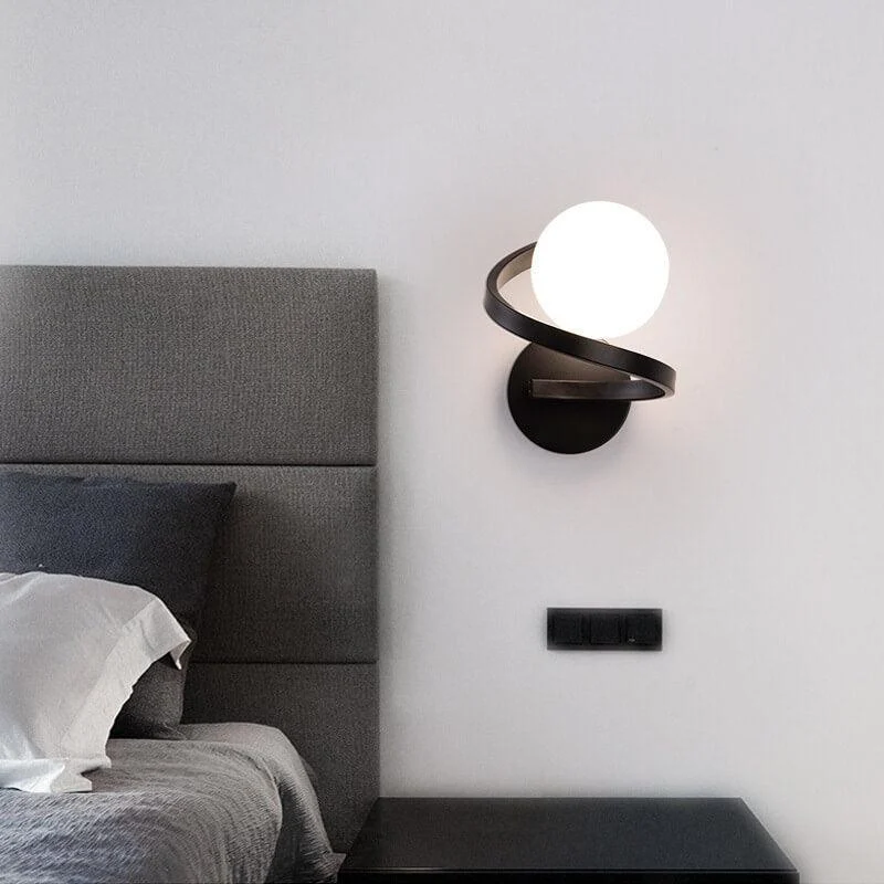 ModernminimalistcurvedLEDwalllampwith1light-Homeko1 Modern minimalist curved LED wall lamp with 1 light - Homeko