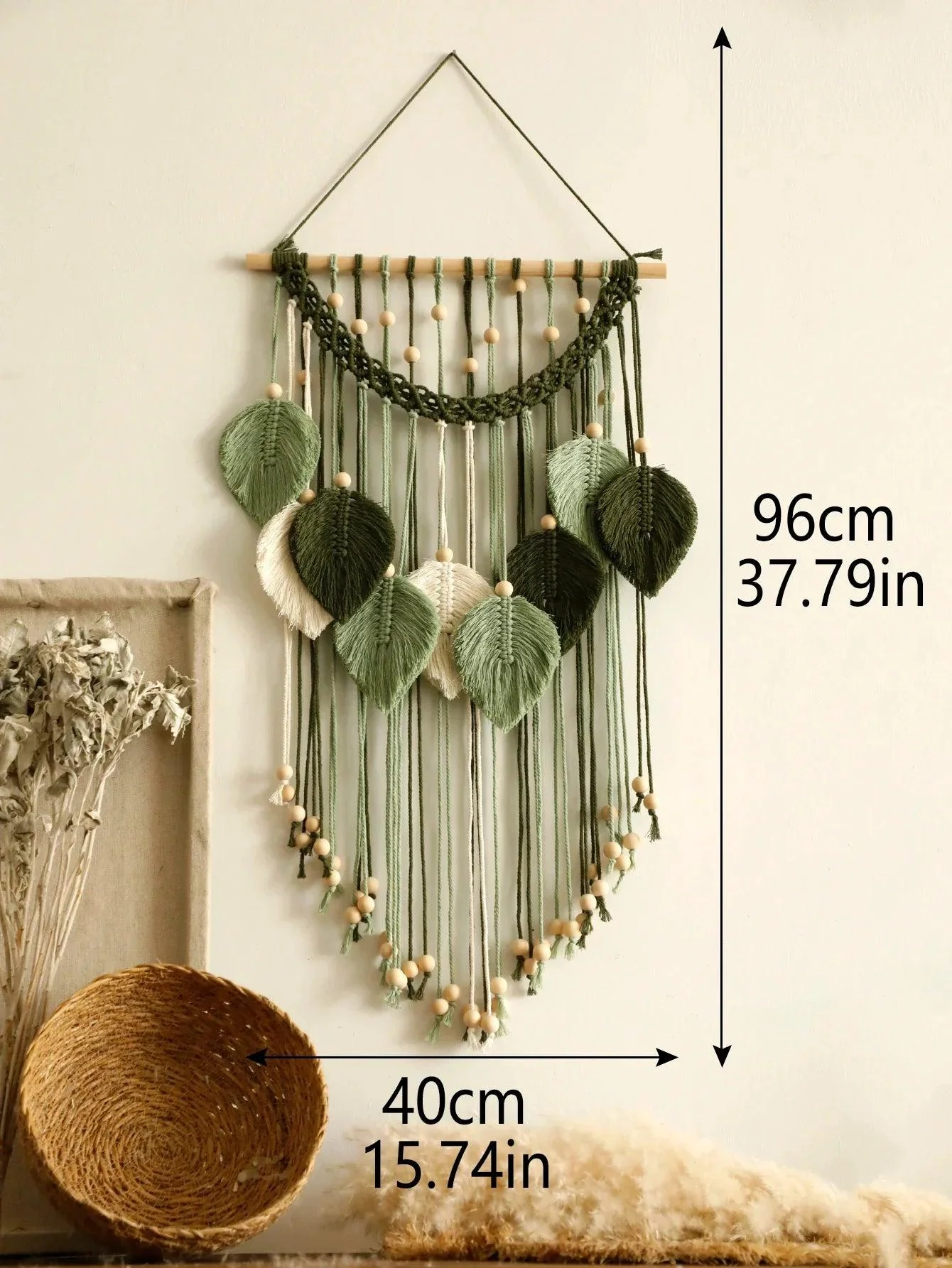 MulticolorLeavesHandWovenWallHanging-Homeko8 Multicolor Leaves Hand Woven Wall Hanging - Homeko