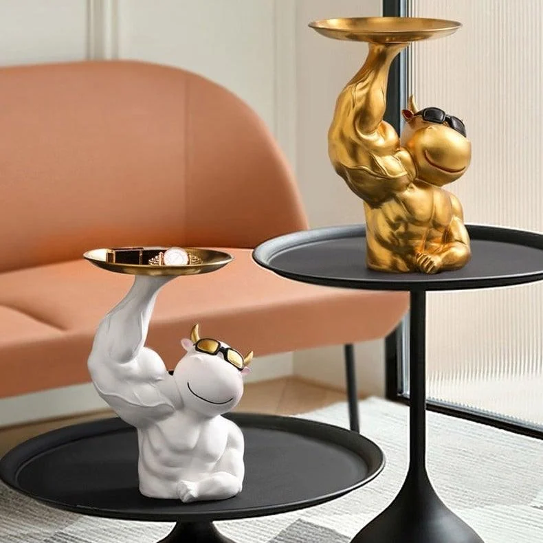 MuscularCowGoldenTray-Homeko4 Muscular Cow Golden Tray - Homeko