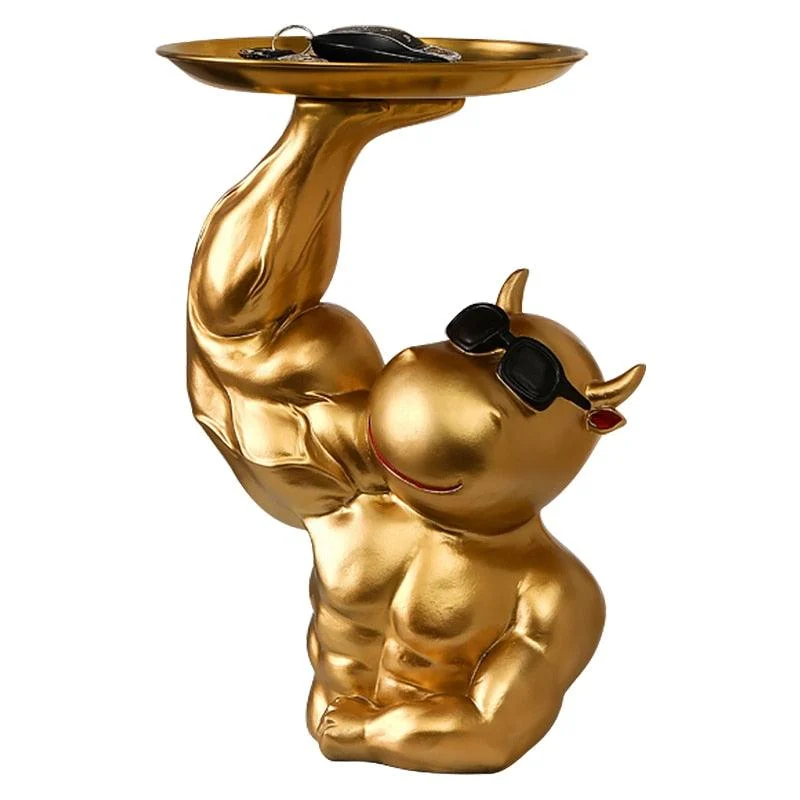 MuscularCowGoldenTray-Homeko9 Muscular Cow Golden Tray - Homeko