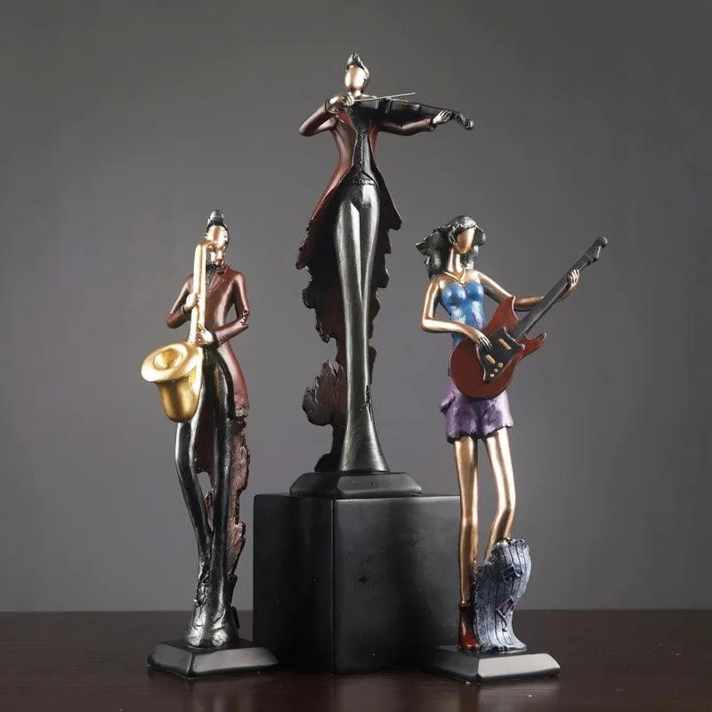 MusicalInstrumentFigurinesSculpture-Homeko3 Musical Instrument Figurines Sculpture - Homeko