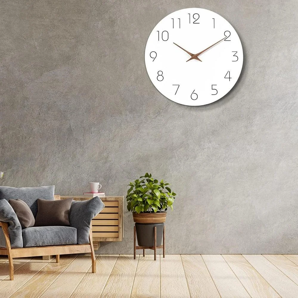 NSwTWall-Clock-12-Inch-Silent-Non-Ticking-Wood-Wall-Clocks-Battery-Operated-Wooden-White-Modern-Simple Nswtwall Clock 12 Inch Silent Non Ticking Wood Wall Clocks Battery Operated Wooden White Modern Simple
