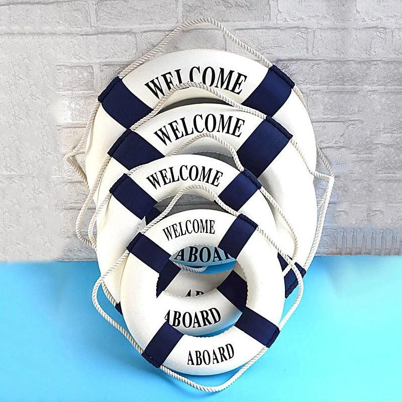 NauticalLifebuoyWallHanging-Homeko6 Nautical Lifebuoy Wall Hanging - Homeko