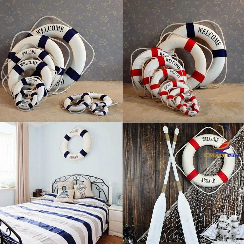 NauticalLifebuoyWallHanging-Homeko7 Nautical Lifebuoy Wall Hanging - Homeko