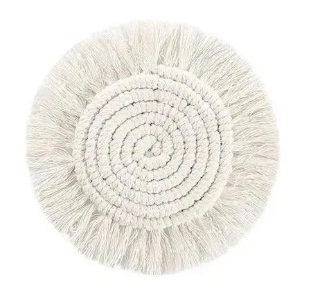 Non-Slip Round Cotton Coaster Set - Homeko