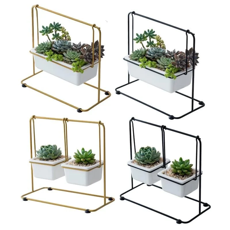 Nordic-Ceramic-Swing-Succulents-Flower-Pot-Wrought-Iron-Swing-Desktop-Ceramic-Plant-Pot-Iron-Frame-Set Nordic Ceramic Swing Succulents Flower Pot Wrought Iron Swing Desktop Ceramic Plant Pot Iron Frame Set