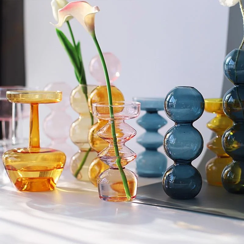 Nordic-Glass-Vase-Home-Small-Hydroponic-Plant-Glass-Bottle-Living-Room-Decor-Dried-Flower-Decoration-Transparent Nordic Glass Vase Home Small Hydroponic Plant Glass Bottle Living Room Decor Dried Flower Decoration Transparent