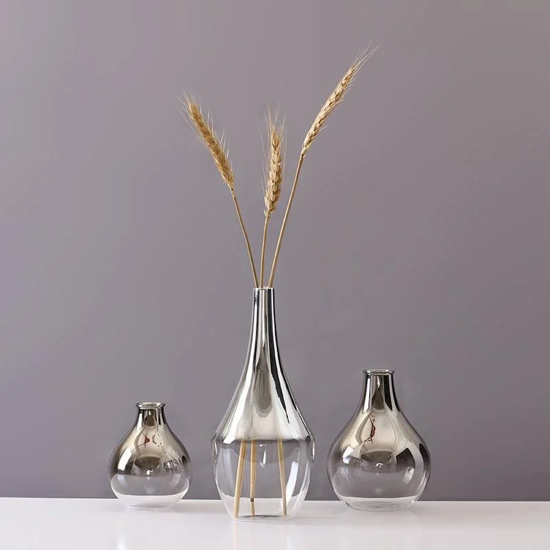 Nordic Glass Vase Silver Gradient Dried Nordic Flower Vase Decoration Home Decoration Plants Pots Furnishing Christmas 44a294cb 42bb 4d07 9e30 95f31d354884