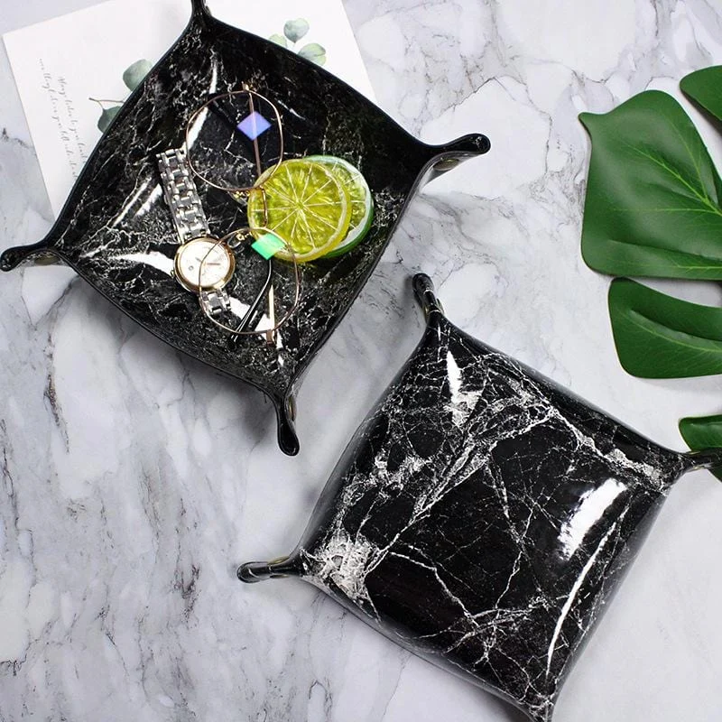 Nordic Marbling Folding Storage Tray Pu Leather Dice Rolling Tray Collapsible Key Coin Storage Box Desktop Cbd255da C1c9 4ca4 8ffb 7fc251c1790f