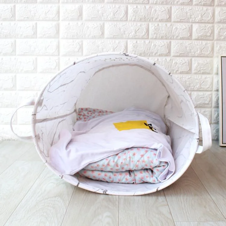 Nordic Style Laundry Basket Foldable Washing Clothes Storage Baskets Large Capacity Cotton Linen Marbling Organizer 40x50cm 63d4c736 F6ed 4fb8 Baeb 998d0d7b1fd2