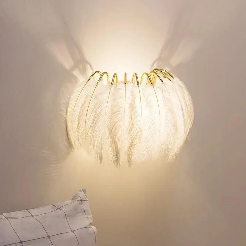 Nordic-Veer-Wandlamp-Modern-Living-Slaapkamer-Meisje-Kamer-Verlichting-Romantische-Blaker-Art-Creatieve-Luxe-Grijs-Indoor Nordic Veer Wandlamp Modern Living Slaapkamer Meisje Kamer Verlichting Romantische Blaker Art Creatieve Luxe Grijs Indoor
