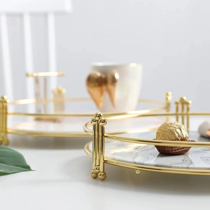 Nordic Light Luxury Marble Marble Ceramic Tray Fruit Plate Dessert Plate Storage Tray With Gold Plated 24e2b2e6 5ca2 4e63 8ac7 0edfbe6bd71b