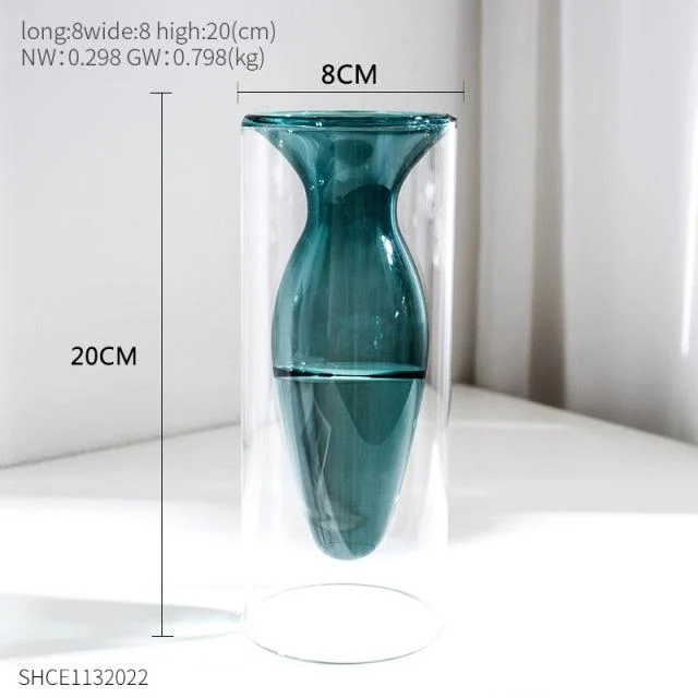 NordicDualColorTransparentVase-Homeko1 Nordic Dual Color Transparent Vase - Homeko