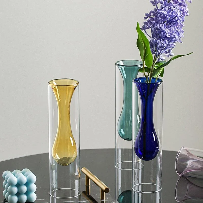 NordicDualColorTransparentVase-Homeko6 Nordic Dual Color Transparent Vase - Homeko