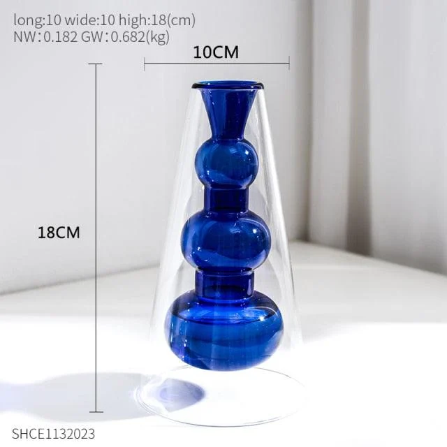 NordicDualColorTransparentVase-Homeko7 Nordic Dual Color Transparent Vase - Homeko