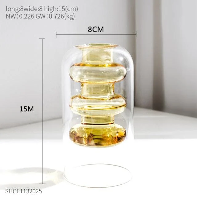 NordicDualColorTransparentVase-Homeko9 Nordic Dual Color Transparent Vase - Homeko