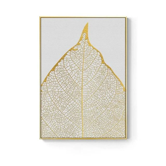 Nordic Golden Abstract Leaf - Homeko