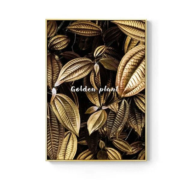 Nordic Golden Abstract Leaf - Homeko