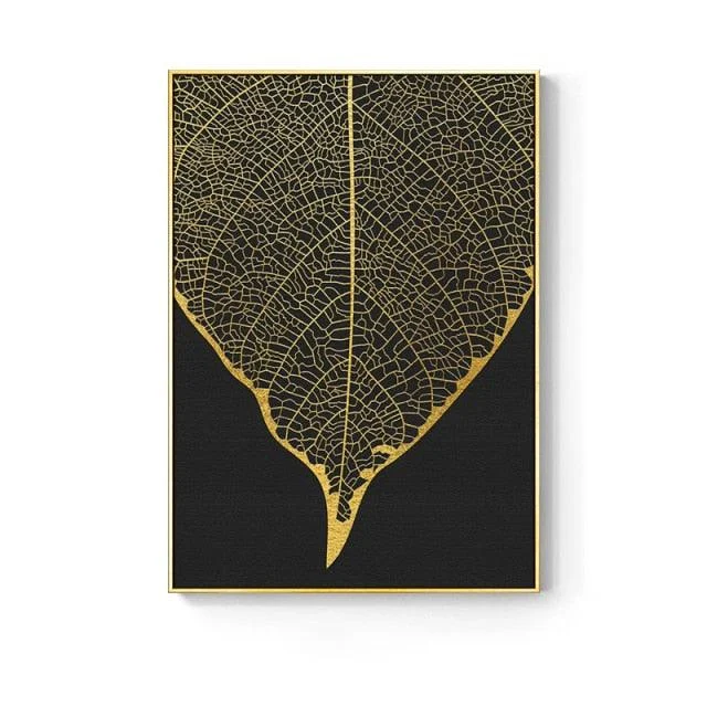 Nordic Golden Abstract Leaf - Homeko