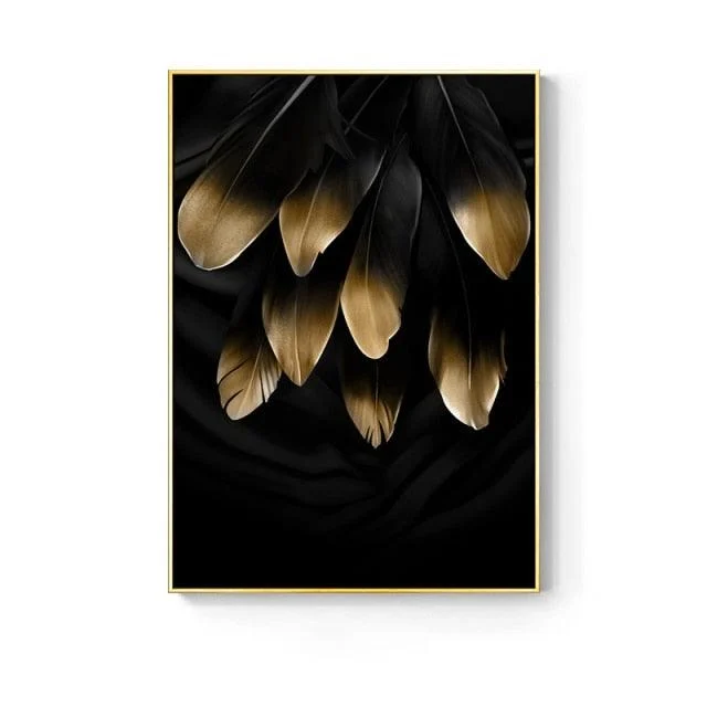 Nordic Golden Abstract Leaf - Homeko