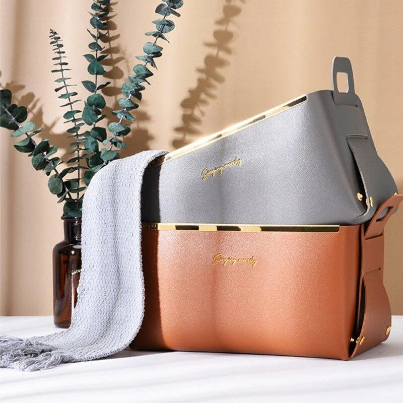 Nordic_Faux_Leather_Basket_-_-4353467 Nordic Faux Leather Basket -
