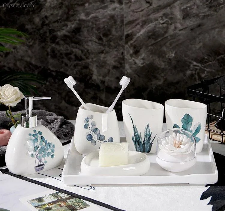 Nordic_Green_Plants_Ceramic_Bath_Set_Elegant_Bathroom_Accessories_-_-4354404 Nordic Green Plants Ceramic Bath Set: Elegant Bathroom Accessories -