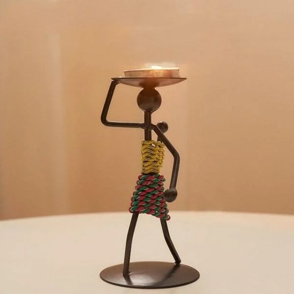 Nordic Iron Metal Candlestick -