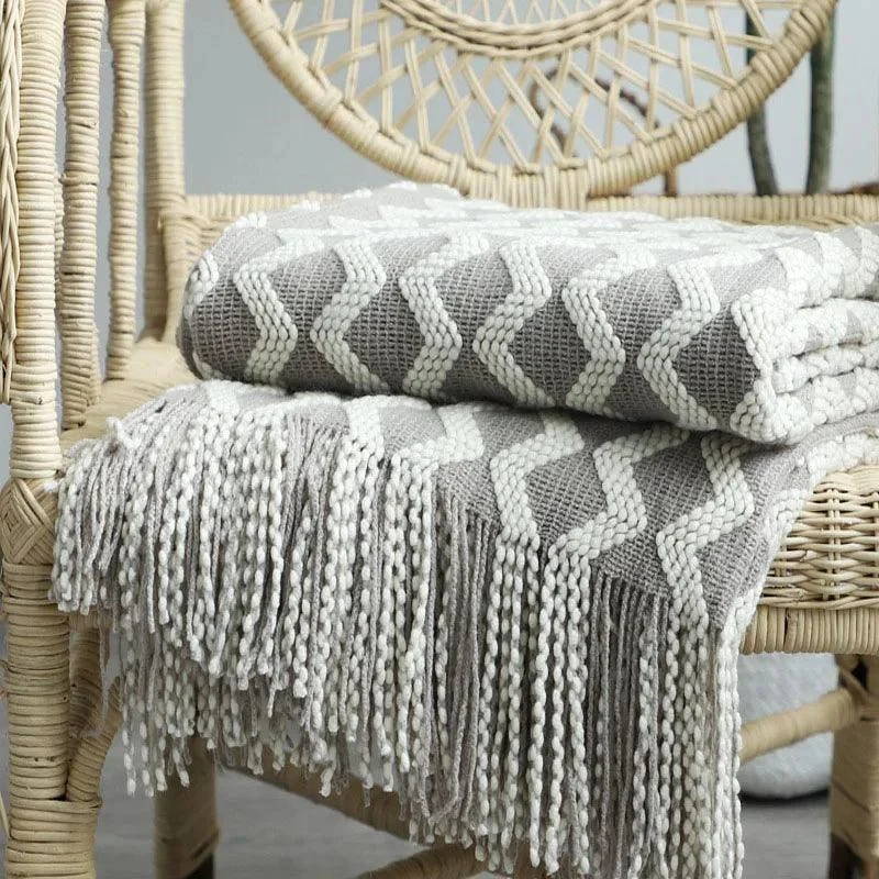 Nordic Knitted Blanket: Cozy Elegance for Sofa, Bed, and Office Nap -