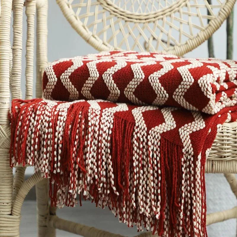 Nordic Knitted Blanket: Cozy Elegance for Sofa, Bed, and Office Nap -