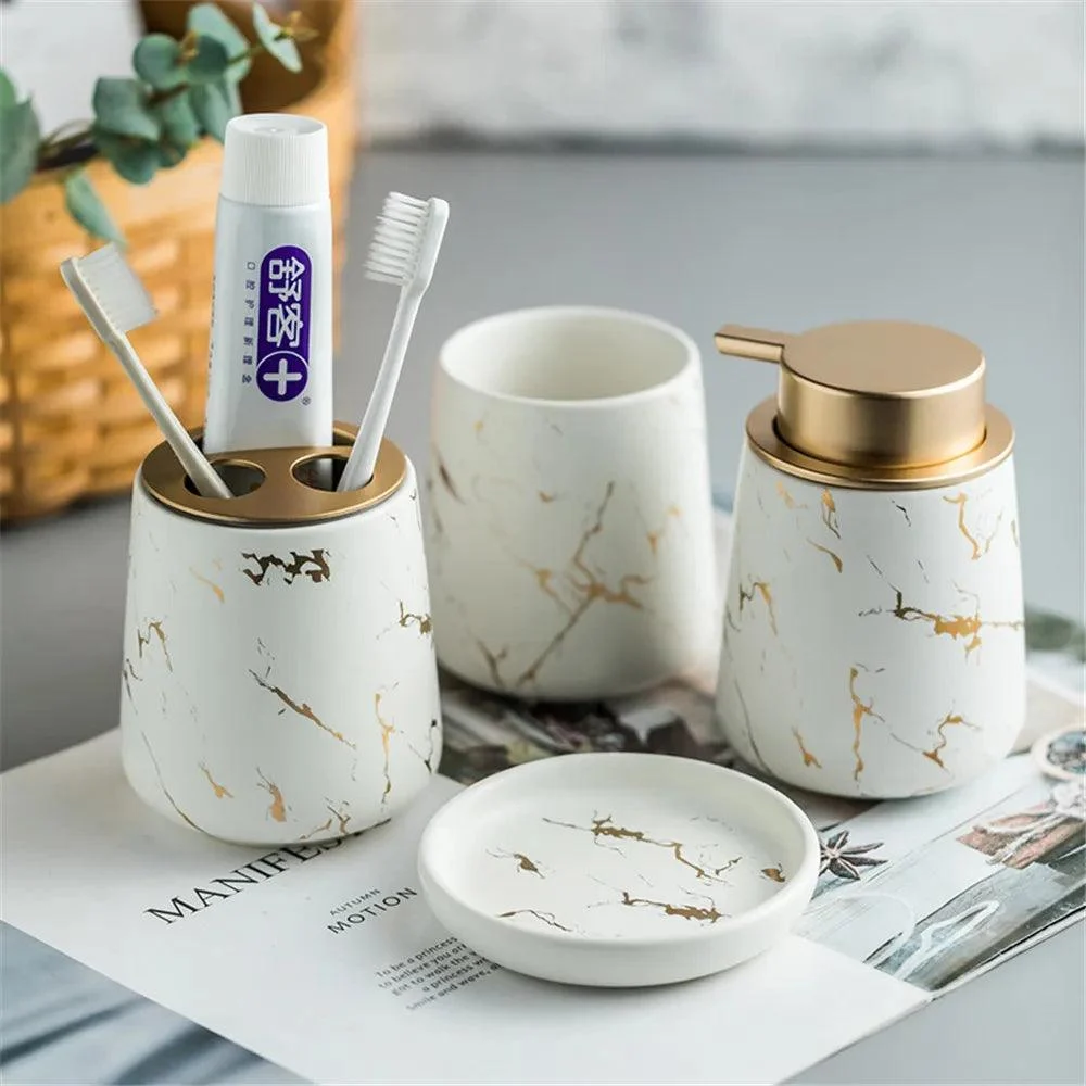 Nordic Marble 4-Piece Bathroom Set -