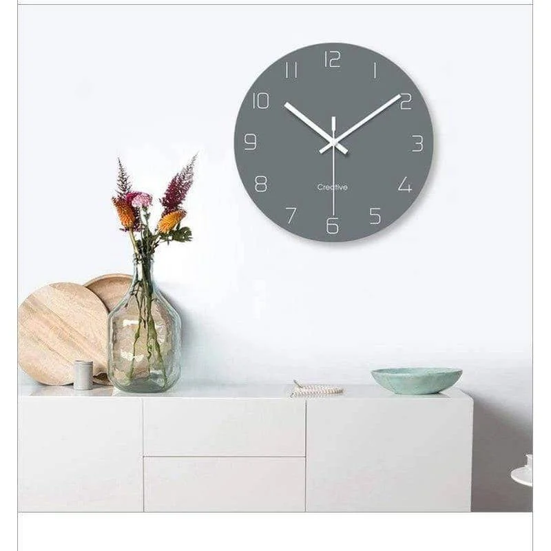 Nordic Minimalist Wall Clock - Bold Hands for Easy Visibility -