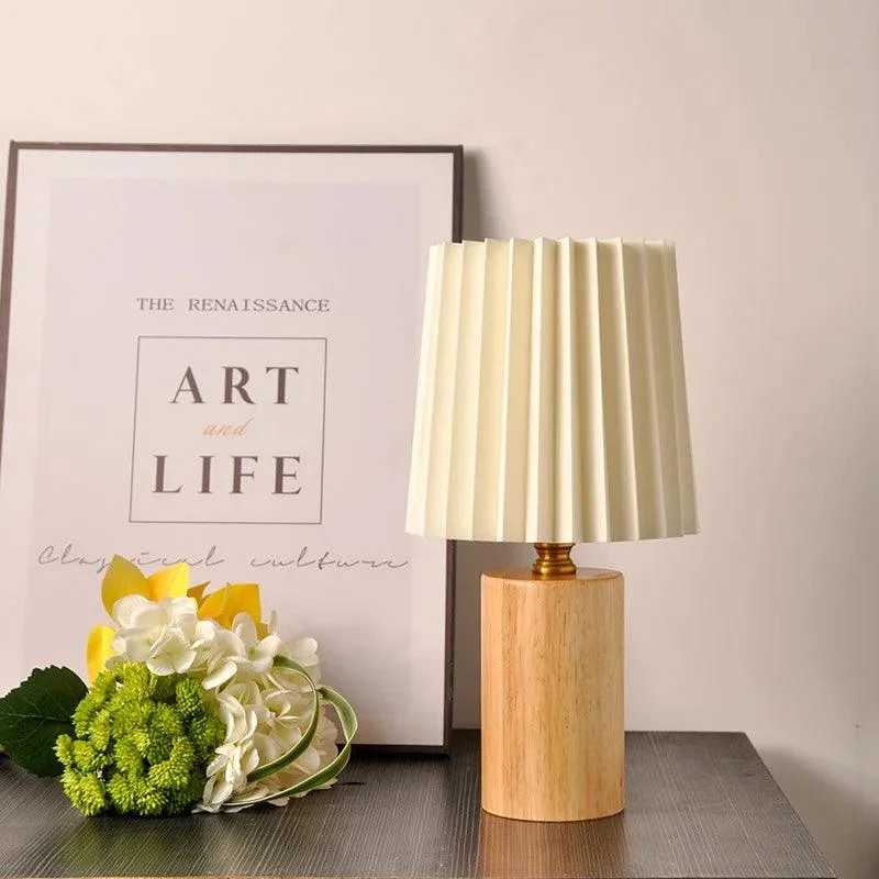 Nordic_White_and_Wood_Pleated_Decorative_Lamp_Lighting_Bedroom_Bedside_-_-4357305 Nordic White and Wood Pleated Decorative Lamp Lighting Bedroom Bedside -