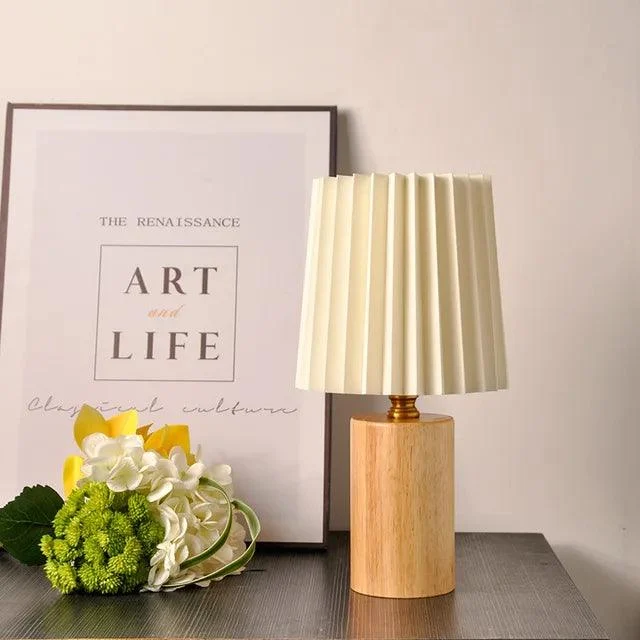 Nordic_White_and_Wood_Pleated_Decorative_Lamp_Lighting_Bedroom_Bedside_-_-4357317 Nordic White and Wood Pleated Decorative Lamp Lighting Bedroom Bedside -