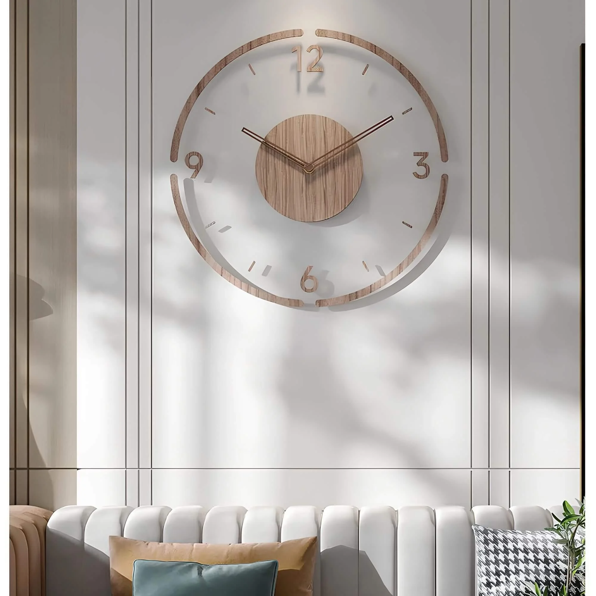 NordischeStilleWanduhrausechtemHolz-35cm-GerauschlosesDesign3 Nordischestillewanduhrausechtemholz 35cm Gerauschlosesdesign3