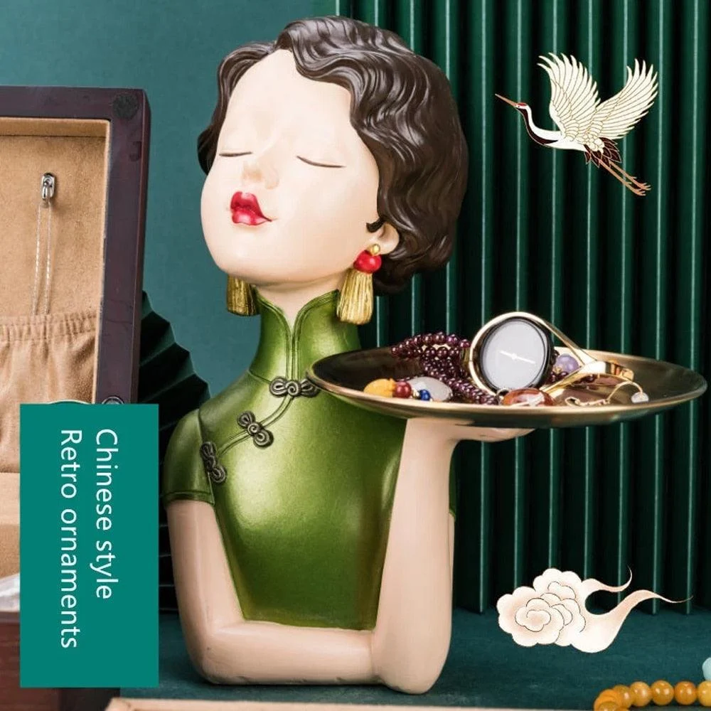 Oriental_Lady_Storage_Tray_Sculpture_-_-4358619 Oriental Lady Storage Tray Sculpture -