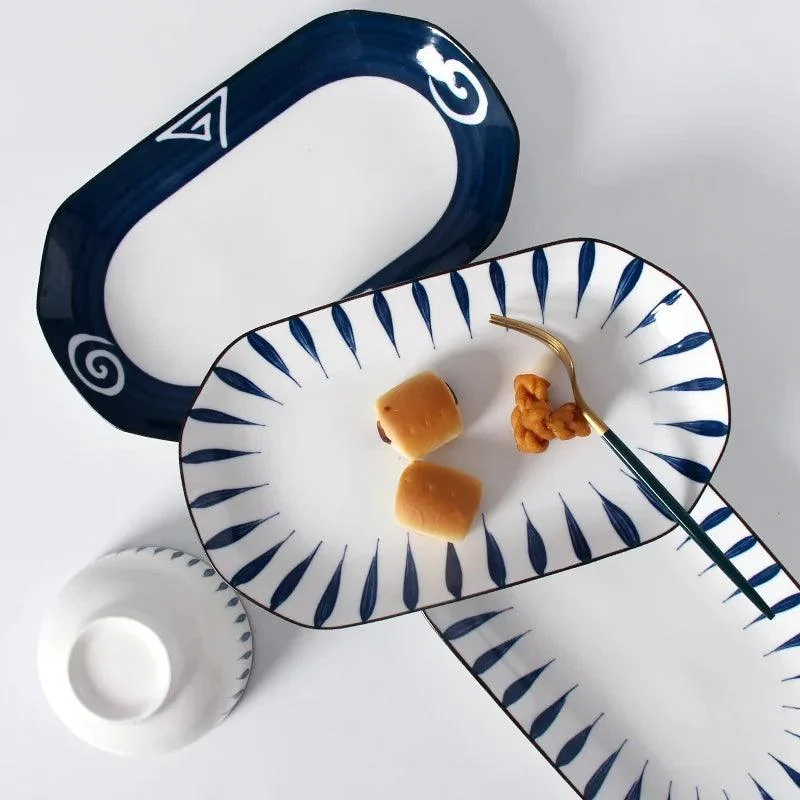 Oval Ceramic Dinner Plates: Elegant Tableware for Desserts -