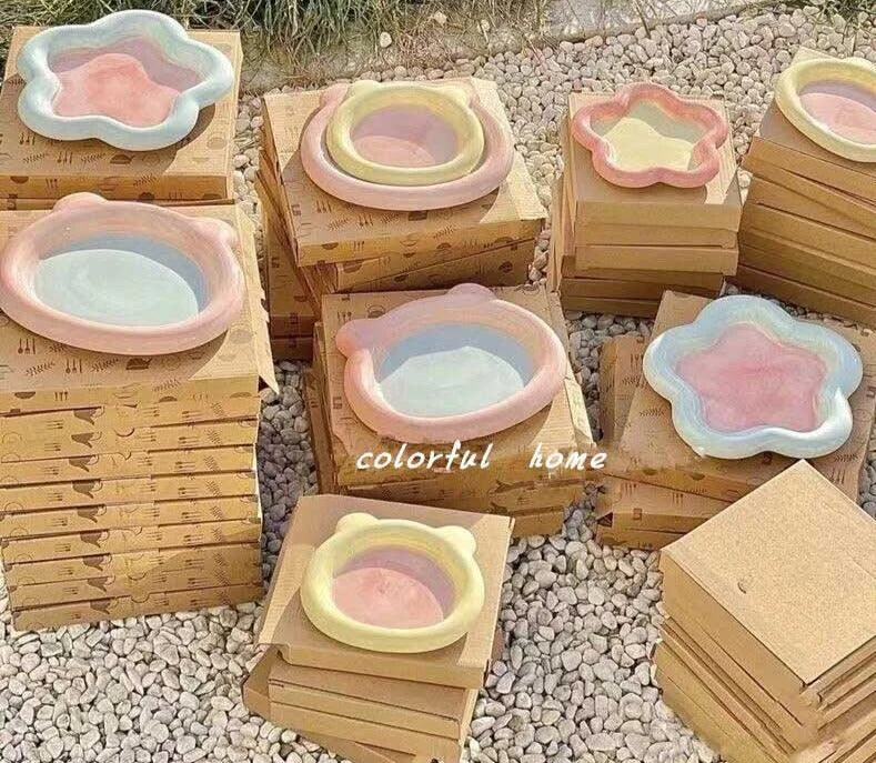 Pastel Little Flower Dish Plate -