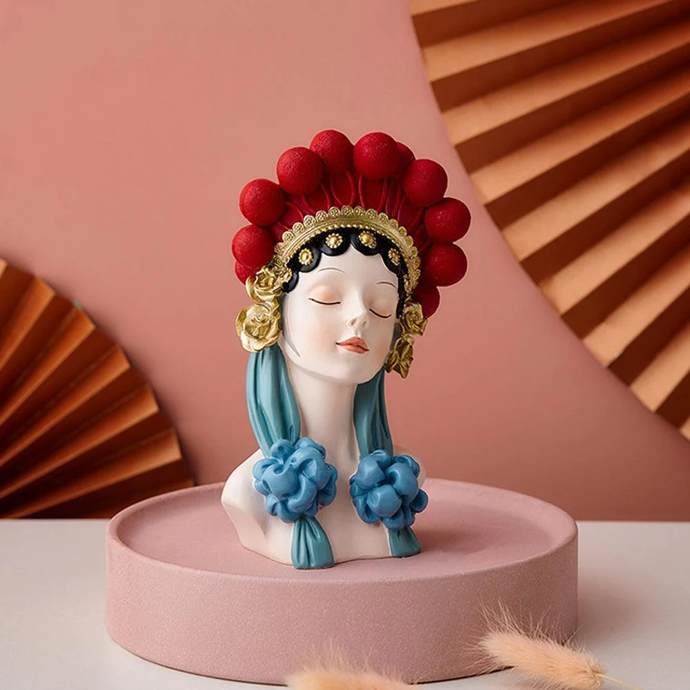 Peking Opera Actress Sculpture - Homeko