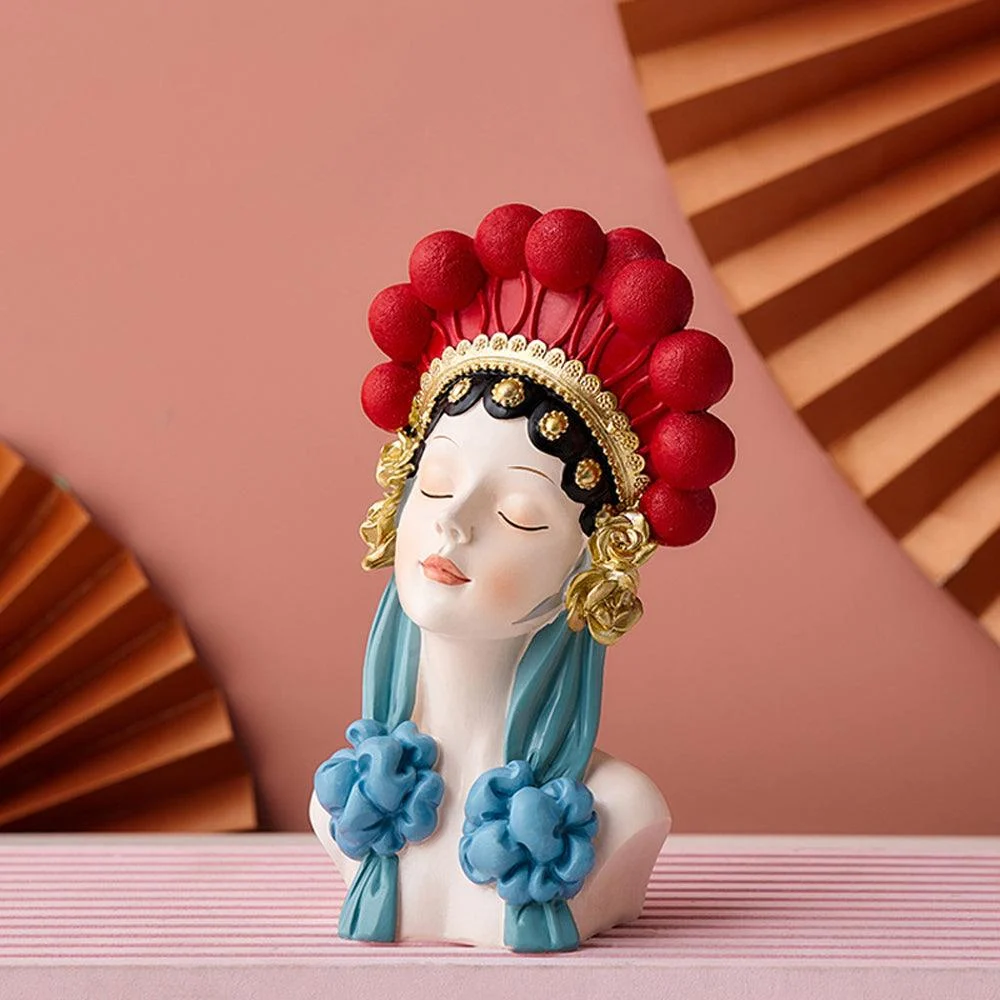 Peking Opera Actress Sculpture - Homeko