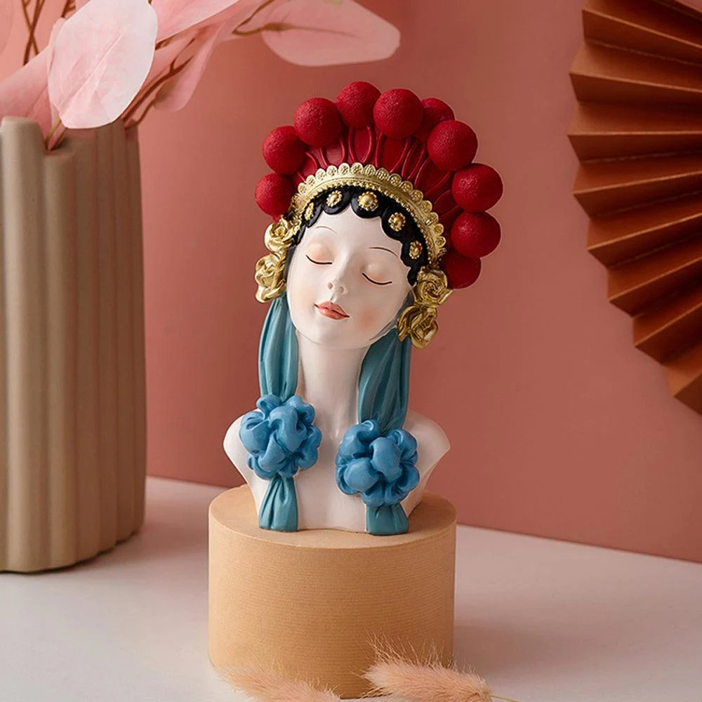 Peking Opera Actress Sculpture - Homeko
