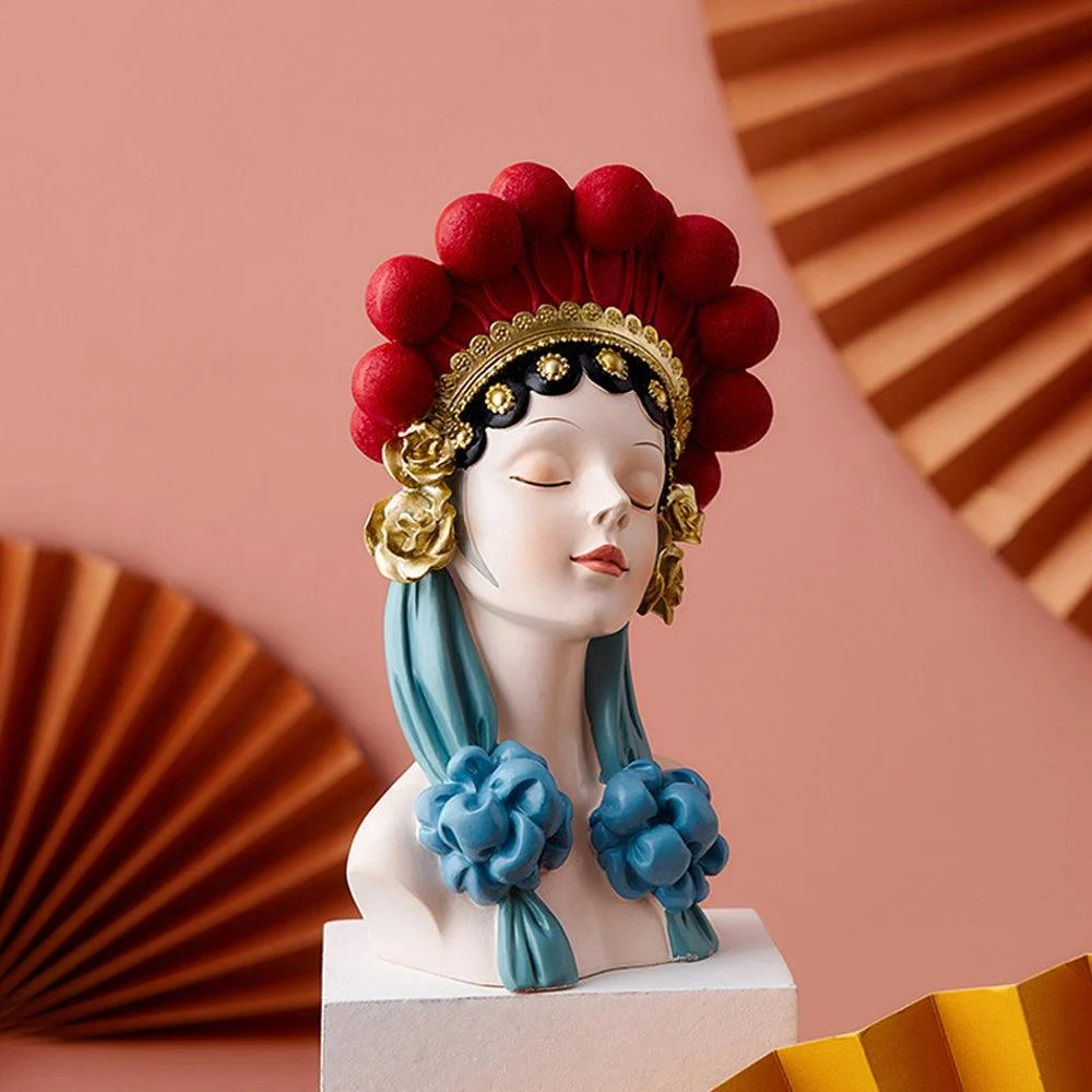 Peking Opera Actress Sculpture - Homeko