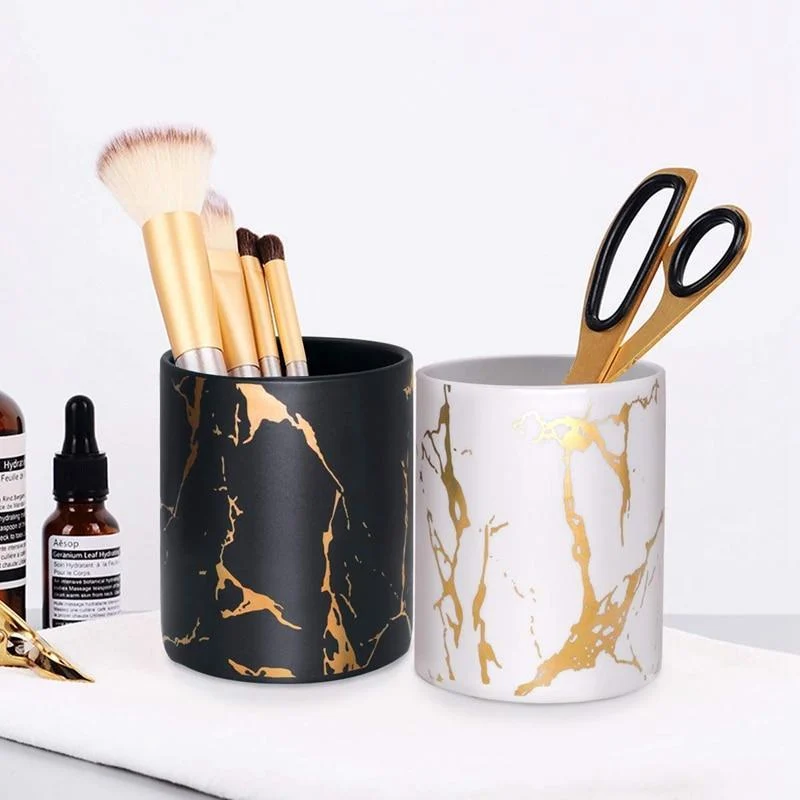 Pen Holder Stand For Desk Marble Pattern Pencil Cup For Girls Kids Durable Ceramic Desk Organizer A937d7a6 C1e5 4532 9b0a 49cfeb1fe4a9