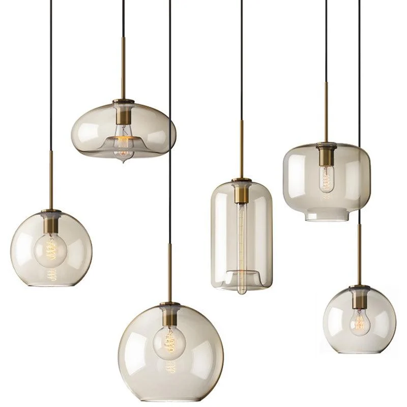 PendantLampCognacGlassModernMinimalist1-LightLightingForDiningTable-Homeko11 Pendant Lamp Cognac Glass Modern Minimalist 1-Light Lighting For Dining Table - Homeko