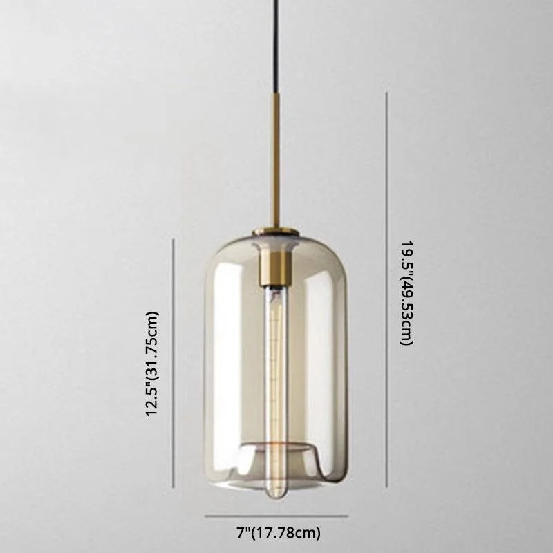 PendantLampCognacGlassModernMinimalist1-LightLightingForDiningTable-Homeko2 Pendant Lamp Cognac Glass Modern Minimalist 1-Light Lighting For Dining Table - Homeko