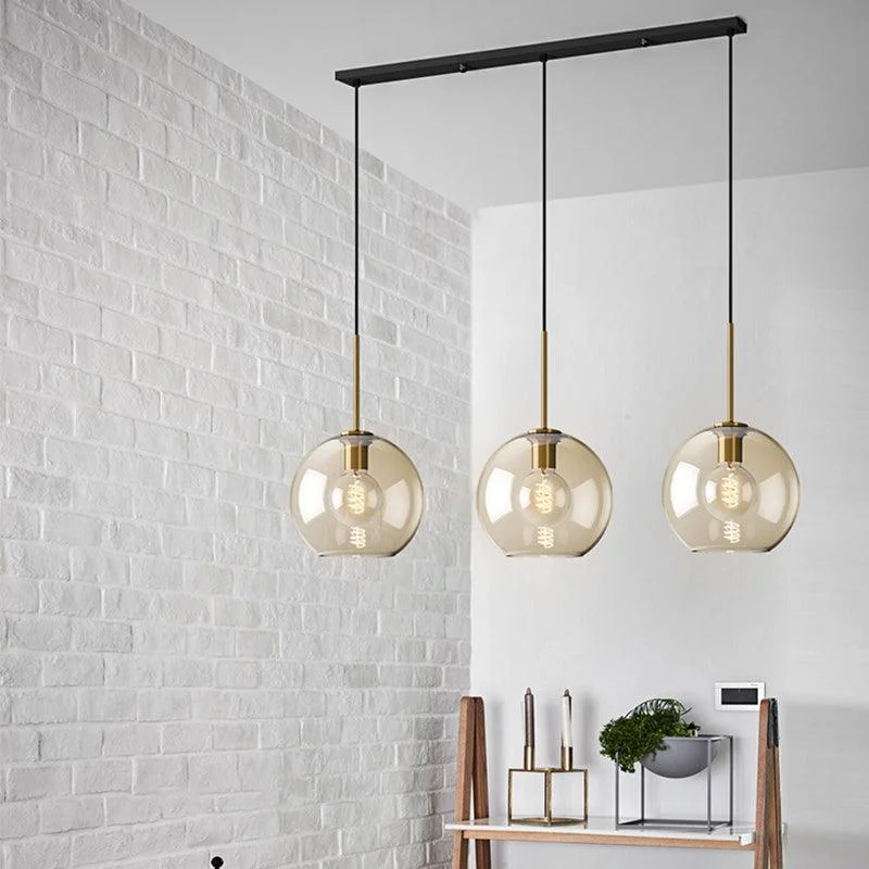 PendantLampCognacGlassModernMinimalist1-LightLightingForDiningTable-Homeko9 Pendant Lamp Cognac Glass Modern Minimalist 1-Light Lighting For Dining Table - Homeko