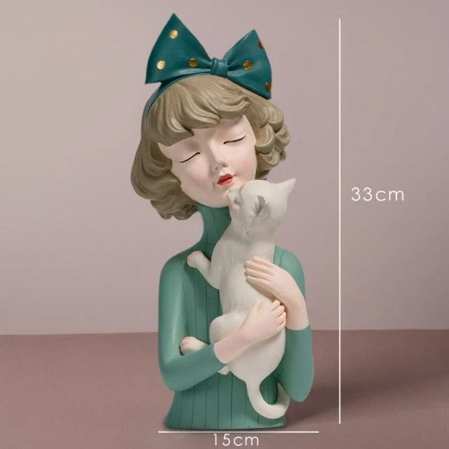 PetLoverGirlSculpture-Homeko1 Pet Lover Girl Sculpture - Homeko