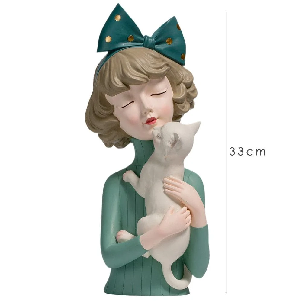 PetLoverGirlSculpture-Homeko8 Pet Lover Girl Sculpture - Homeko