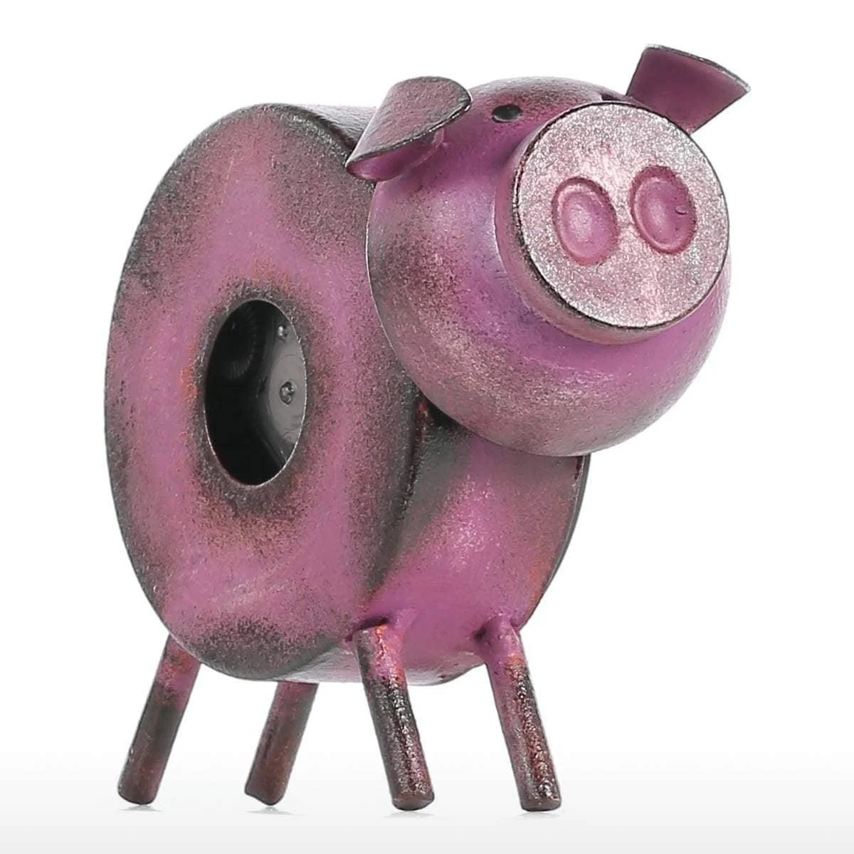 Piggy Metal Decor Table Clock Cute Quirky Home Decoration 0