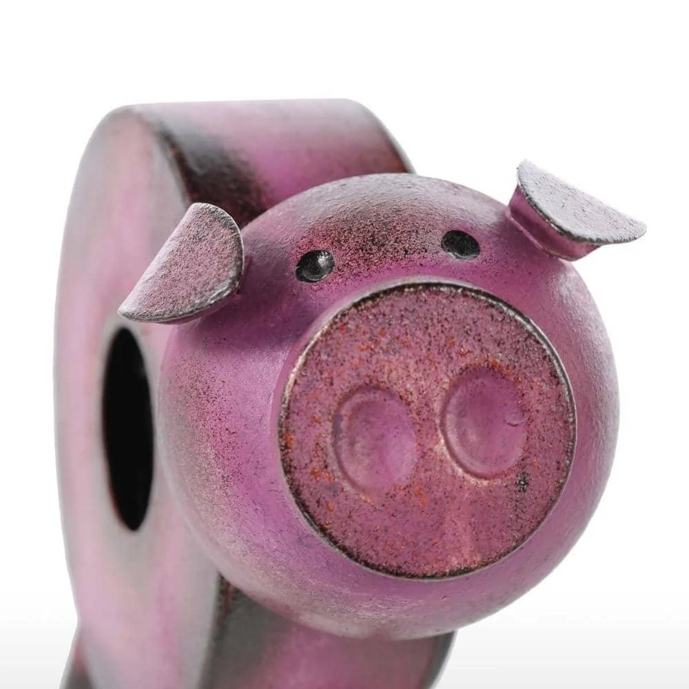 Piggy Metal Decor Table Clock Cute Quirky Home Decoration 14